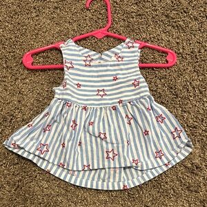 Cat & Jack Blue and White Striped Star Top